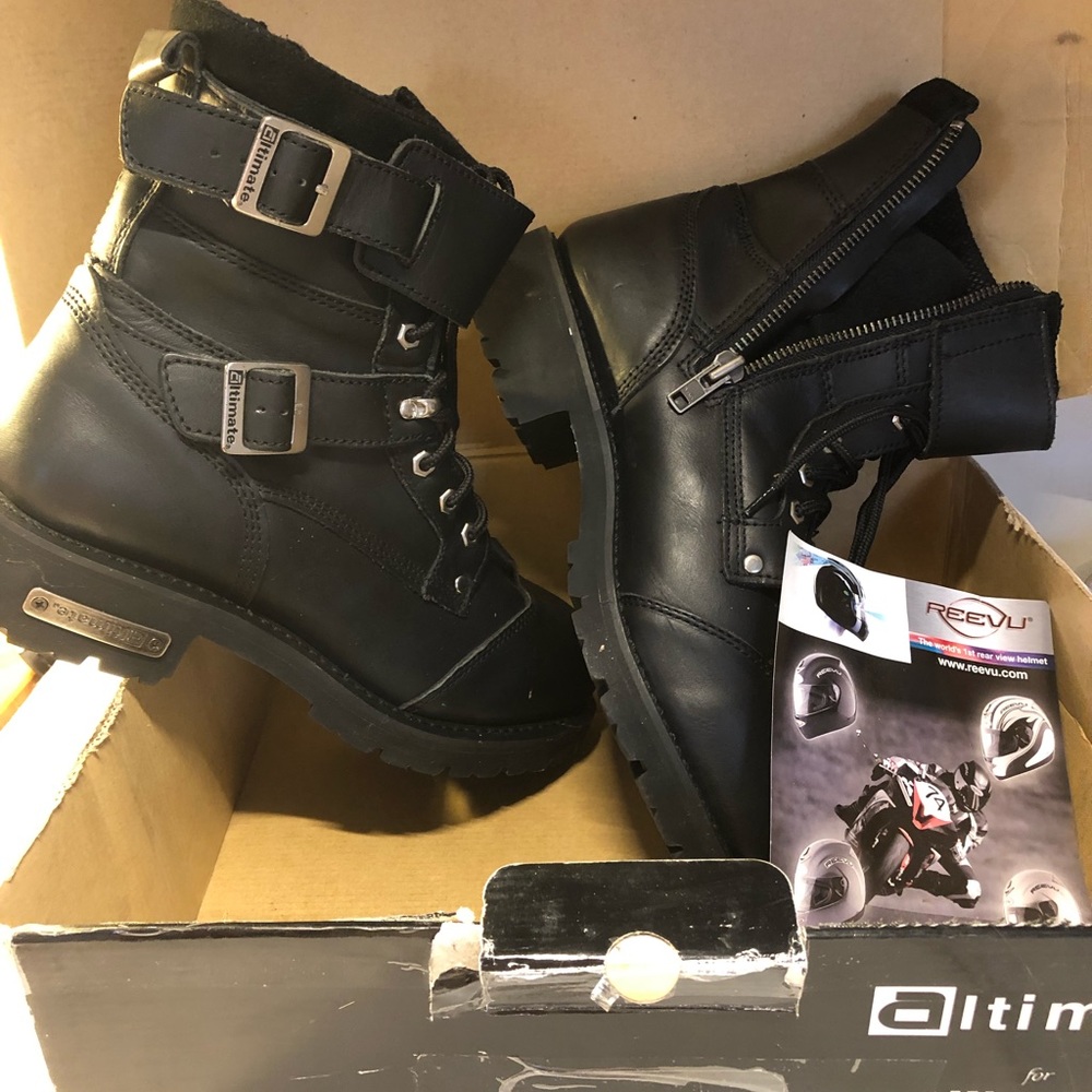 Altimate Leather Motorcycle Snowmobile Boot New York style Leather Size 12 Men’s